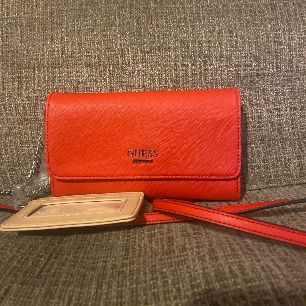 Red Guess Crossbody Wallet